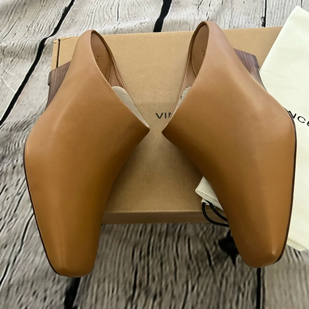 Vince Benita Womens Leather Slip On Wedge Heels